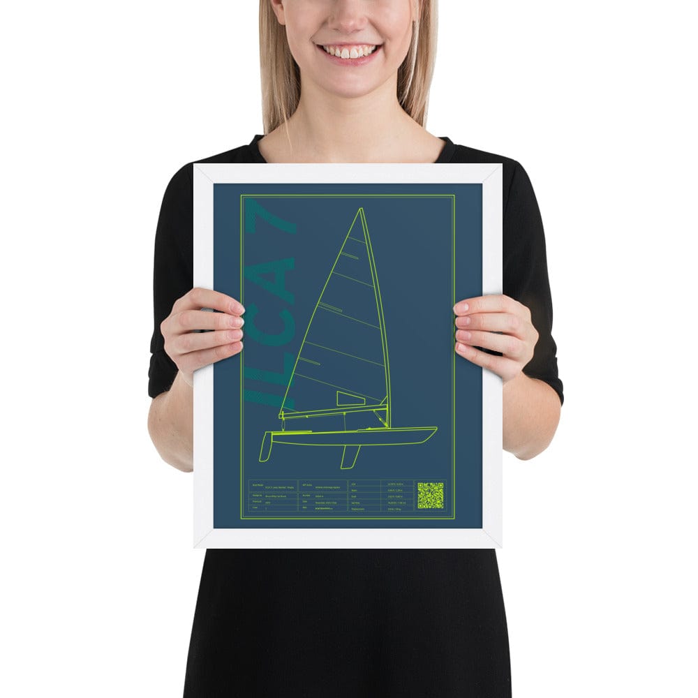 Boatbranding White / 11″×14″ Framed poster ILCA 7 / Laser Sailing-Gift Regatta Yacht Sailing-Lifestyle Sailing-Apparel Nautical-Fashion Nautical-Gear