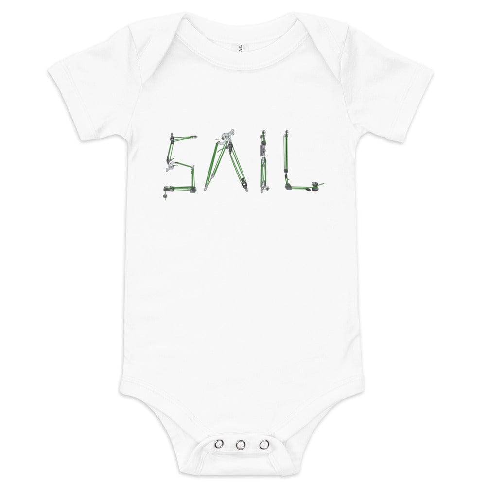 Boatbranding White / 3-6m SAIL Baby short sleeve one piece Sailing-Gift Regatta Yacht Sailing-Lifestyle Sailing-Apparel Nautical-Fashion Nautical-Gear