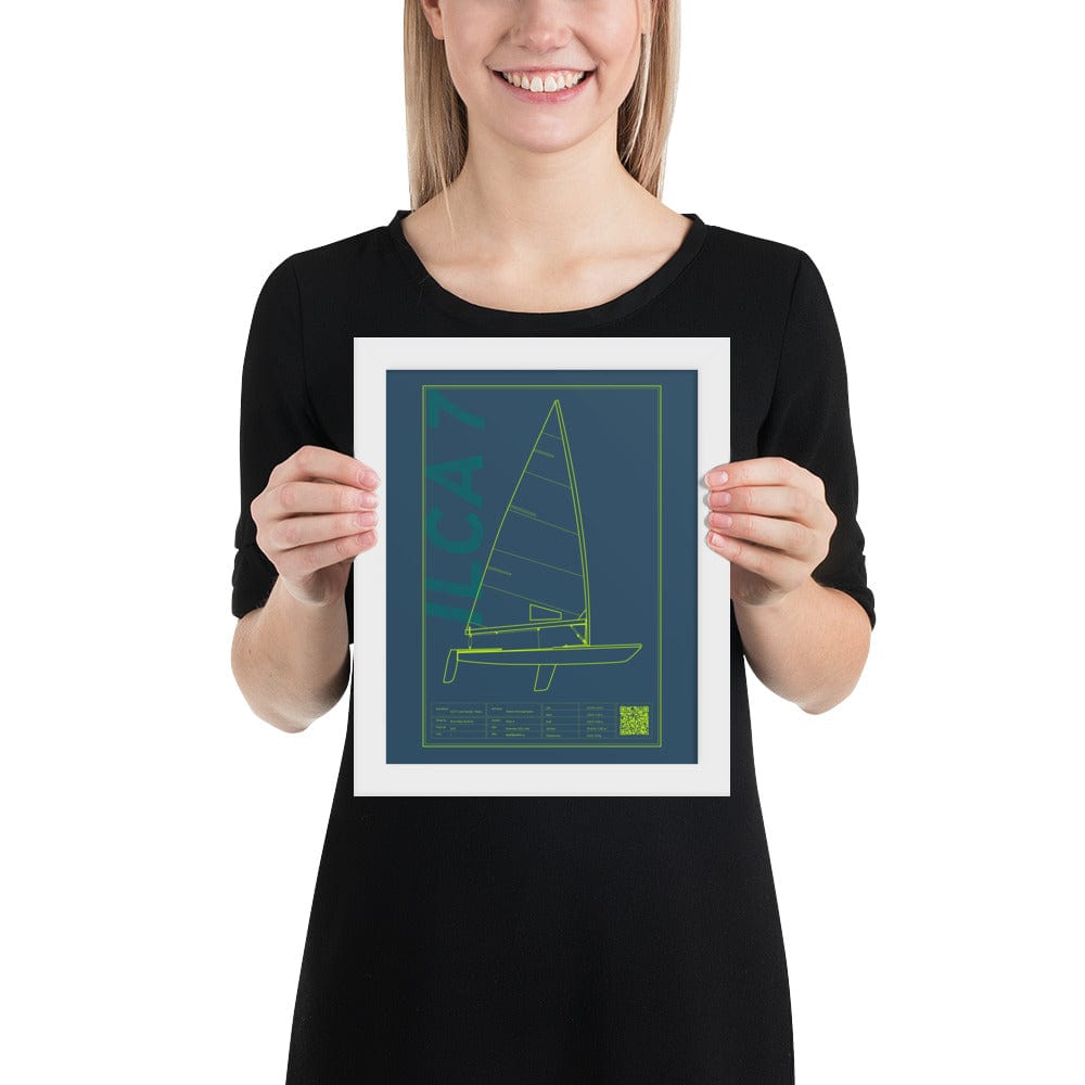 Boatbranding White / 8″×10″ Framed poster ILCA 7 / Laser Sailing-Gift Regatta Yacht Sailing-Lifestyle Sailing-Apparel Nautical-Fashion Nautical-Gear
