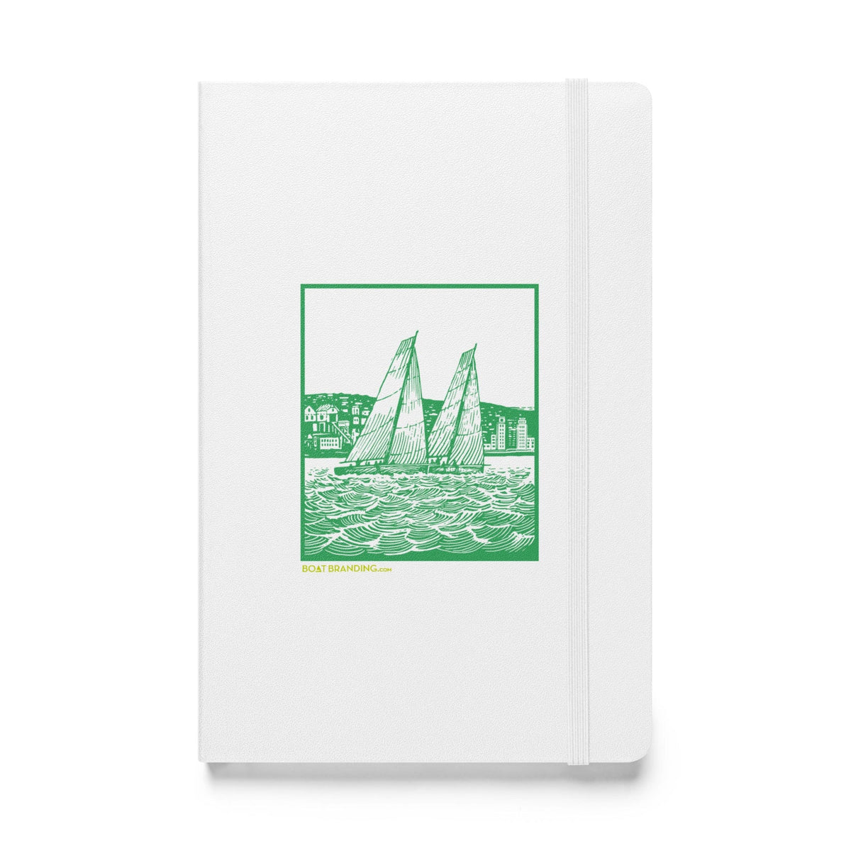Boatbranding White Sailing Hardcover bound notebook Sailing-Gift Regatta Yacht Sailing-Lifestyle Sailing-Apparel Nautical-Fashion Nautical-Gear