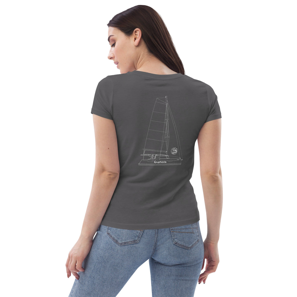 Boatbranding Women's fitted eco tee Euphoria Sailing-Gift Regatta Yacht Sailing-Lifestyle Sailing-Apparel Nautical-Fashion Nautical-Gear