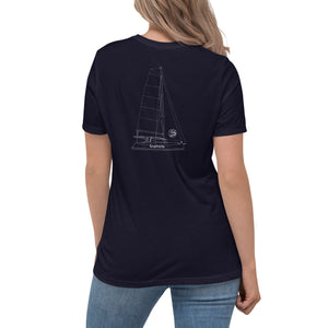 Boatbranding Women's Relaxed T-Shirt Euphoria Sailing-Gift Regatta Yacht Sailing-Lifestyle Sailing-Apparel Nautical-Fashion Nautical-Gear