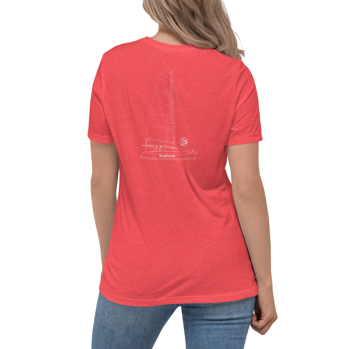 Boatbranding Women's Relaxed T-Shirt Euphoria Sailing-Gift Regatta Yacht Sailing-Lifestyle Sailing-Apparel Nautical-Fashion Nautical-Gear
