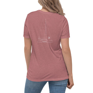 Boatbranding Women's Relaxed T-Shirt Euphoria Sailing-Gift Regatta Yacht Sailing-Lifestyle Sailing-Apparel Nautical-Fashion Nautical-Gear