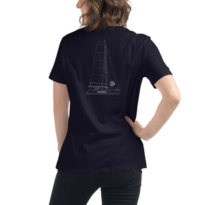 Boatbranding Women's Relaxed T-Shirt Euphoria Sailing-Gift Regatta Yacht Sailing-Lifestyle Sailing-Apparel Nautical-Fashion Nautical-Gear