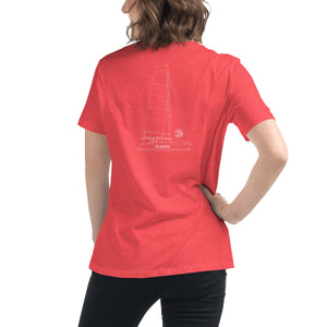 Boatbranding Women's Relaxed T-Shirt Euphoria Sailing-Gift Regatta Yacht Sailing-Lifestyle Sailing-Apparel Nautical-Fashion Nautical-Gear