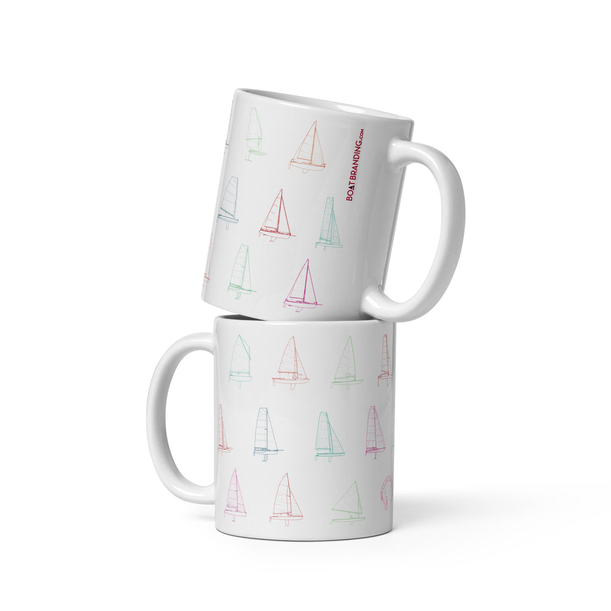 Sailing boats design glossy ceramic mug 11oz Regata