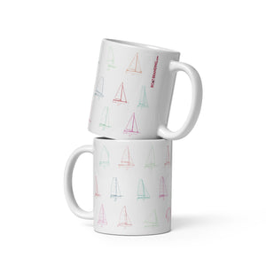 Sailing boats design glossy ceramic mug 11oz Regata