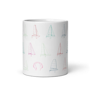 Sailing boats design glossy ceramic mug 11oz Regata