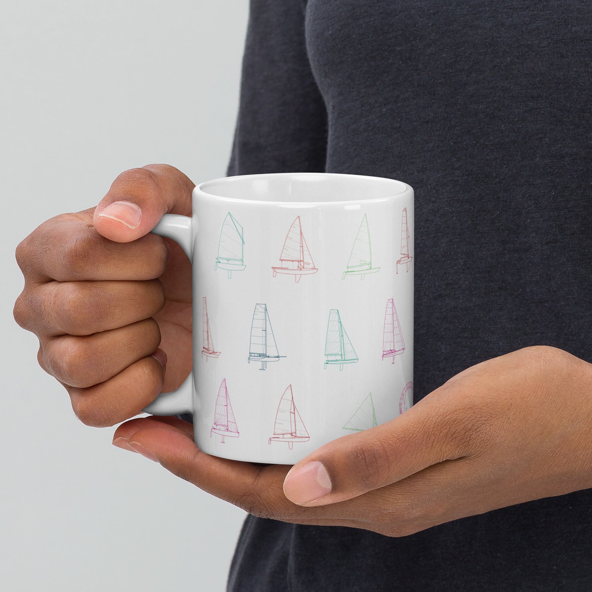 Sailing boats design glossy ceramic mug 11oz Regata