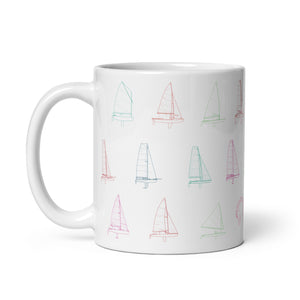 Sailing boats design glossy ceramic mug 11oz Regata