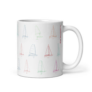 Sailing boats design glossy ceramic mug 11oz Regata