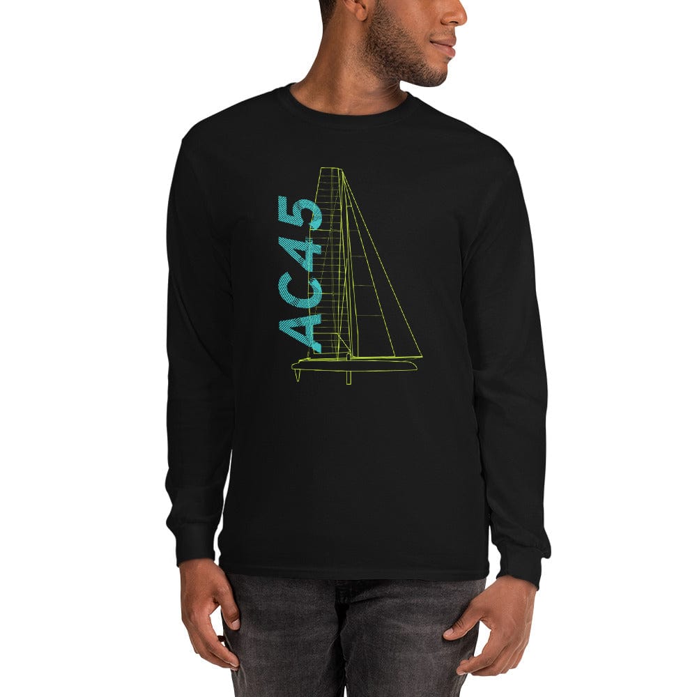 Boatbranding Military Green / S AC45 Men’s Long Sleeve Shirt Sailing-Gift Regatta Yacht Sailing-Lifestyle Sailing-Apparel Nautical-Fashion Nautical-Gear