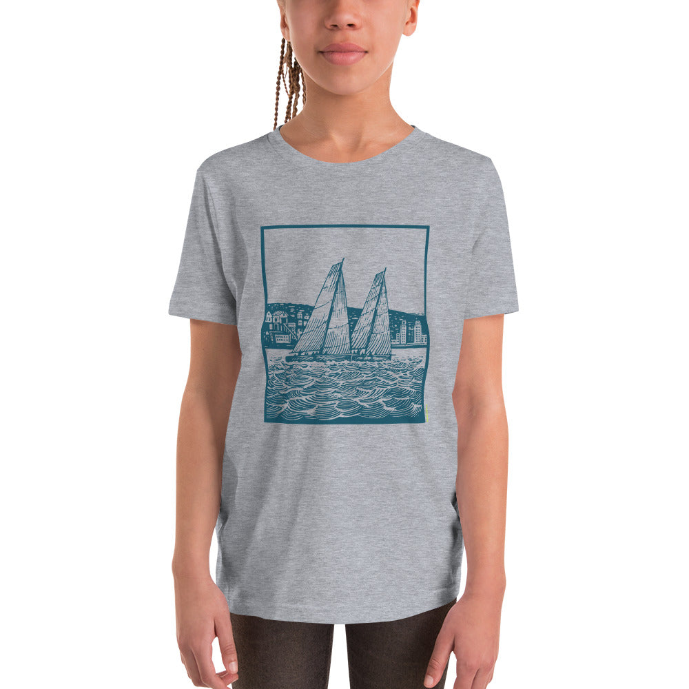 Boatbranding Athletic Heather / S Youth Short Sleeve T-Shirt Sailing-Gift Regatta Yacht Sailing-Lifestyle Sailing-Apparel Nautical-Fashion Nautical-Gear
