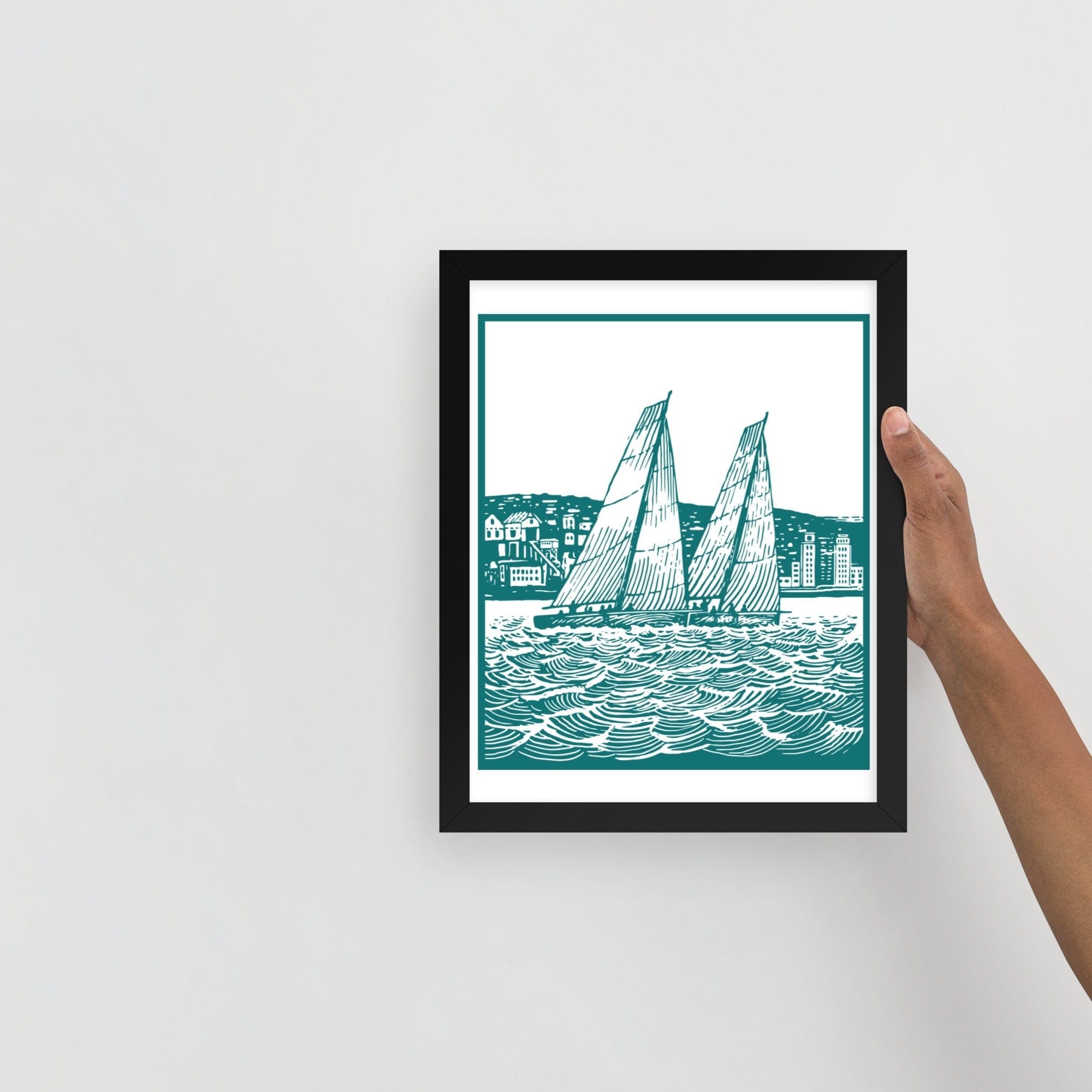 Boatbranding Black / 11″×14″ S40 Framed poster Sailing-Gift Regatta Yacht Sailing-Lifestyle Sailing-Apparel Nautical-Fashion Nautical-Gear