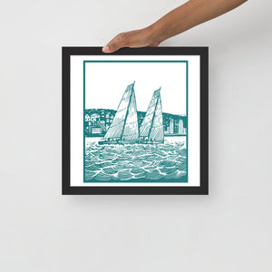 Boatbranding Black / 14″×14″ S40 Framed poster Sailing-Gift Regatta Yacht Sailing-Lifestyle Sailing-Apparel Nautical-Fashion Nautical-Gear