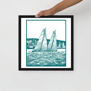 Boatbranding Black / 16″×16″ S40 Framed poster Sailing-Gift Regatta Yacht Sailing-Lifestyle Sailing-Apparel Nautical-Fashion Nautical-Gear