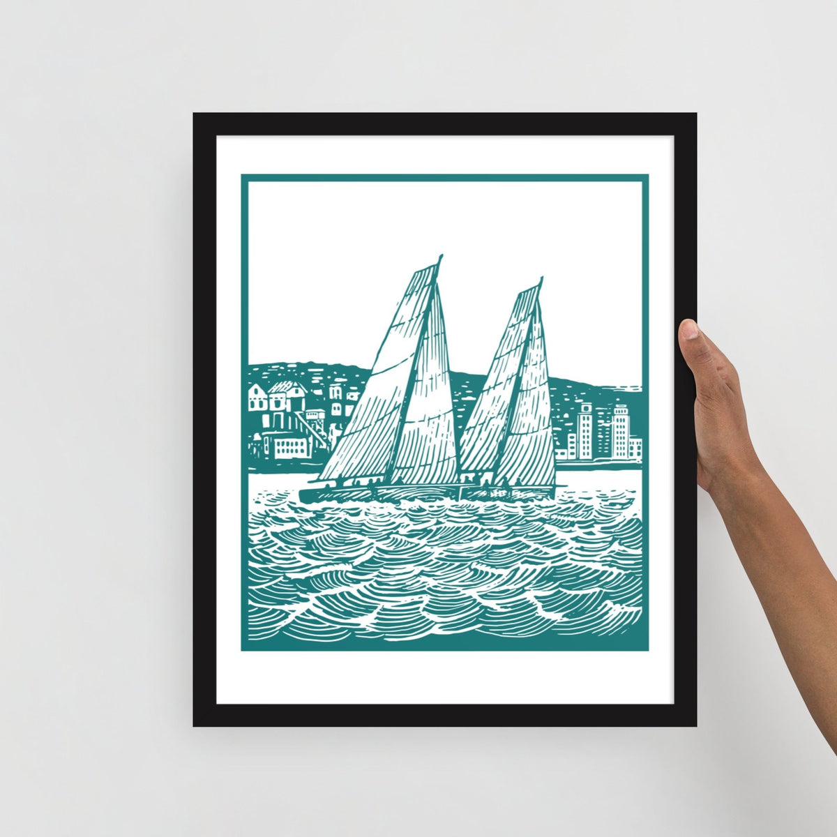 Boatbranding Black / 16″×20″ S40 Framed poster Sailing-Gift Regatta Yacht Sailing-Lifestyle Sailing-Apparel Nautical-Fashion Nautical-Gear