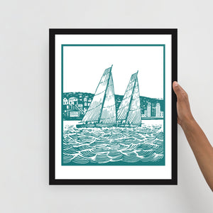 Boatbranding Black / 16″×20″ S40 Framed poster Sailing-Gift Regatta Yacht Sailing-Lifestyle Sailing-Apparel Nautical-Fashion Nautical-Gear