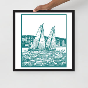 Boatbranding Black / 18″×18″ S40 Framed poster Sailing-Gift Regatta Yacht Sailing-Lifestyle Sailing-Apparel Nautical-Fashion Nautical-Gear