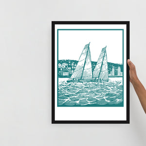 Boatbranding Black / 18″×24″ S40 Framed poster Sailing-Gift Regatta Yacht Sailing-Lifestyle Sailing-Apparel Nautical-Fashion Nautical-Gear