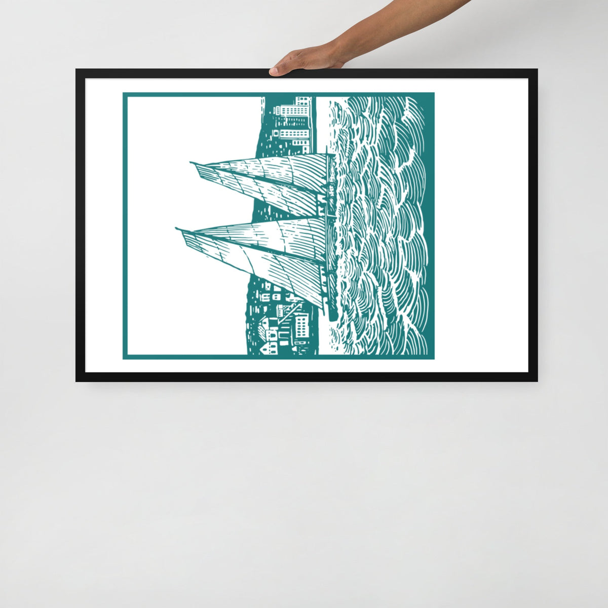 Boatbranding Black / 24″×36″ S40 Framed poster Sailing-Gift Regatta Yacht Sailing-Lifestyle Sailing-Apparel Nautical-Fashion Nautical-Gear