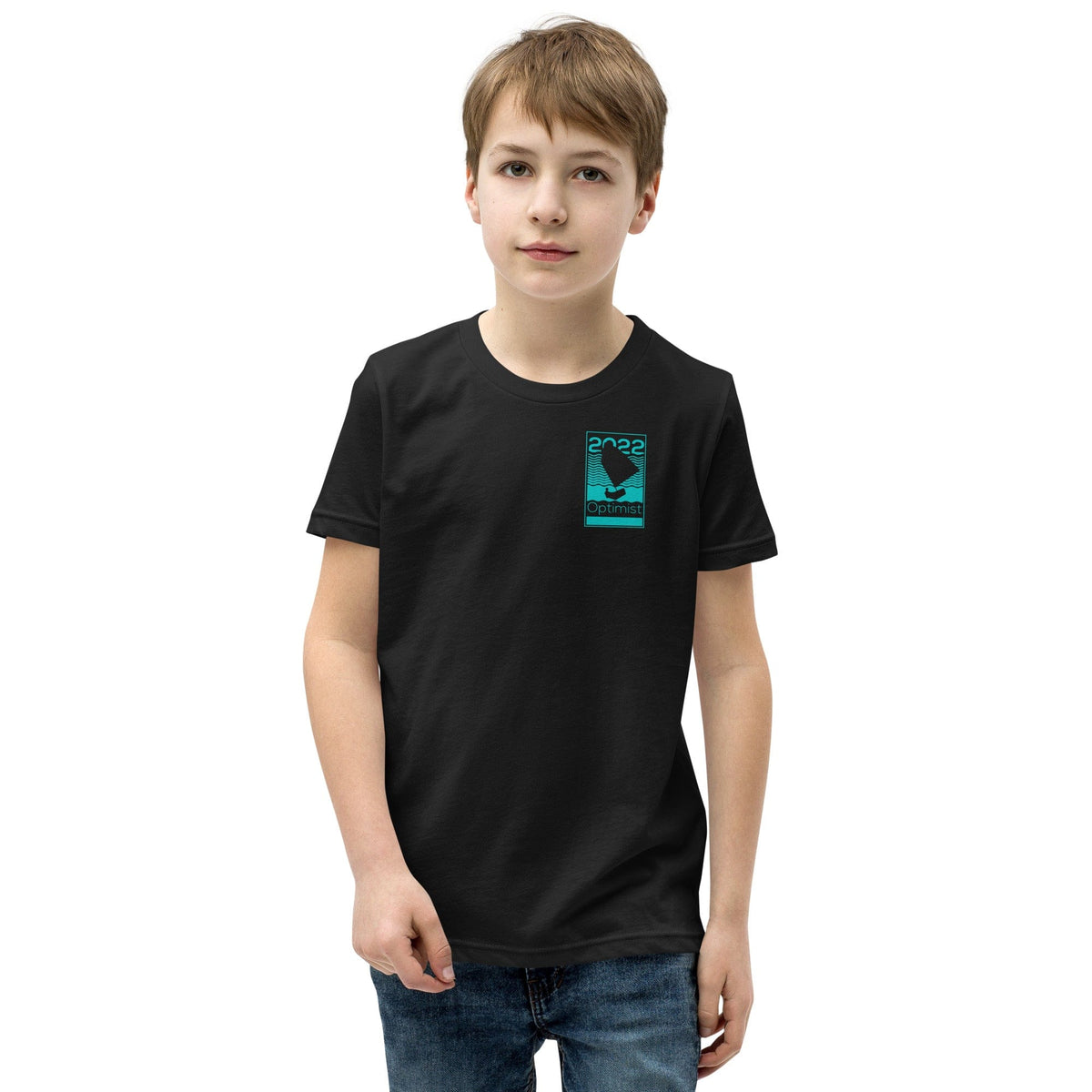 Boatbranding Black / S Optimist Youth Short Sleeve T-Shirt (S/M/L/XL) (100% Cotton) Sailing-Gift Regatta Yacht Sailing-Lifestyle Sailing-Apparel Nautical-Fashion Nautical-Gear