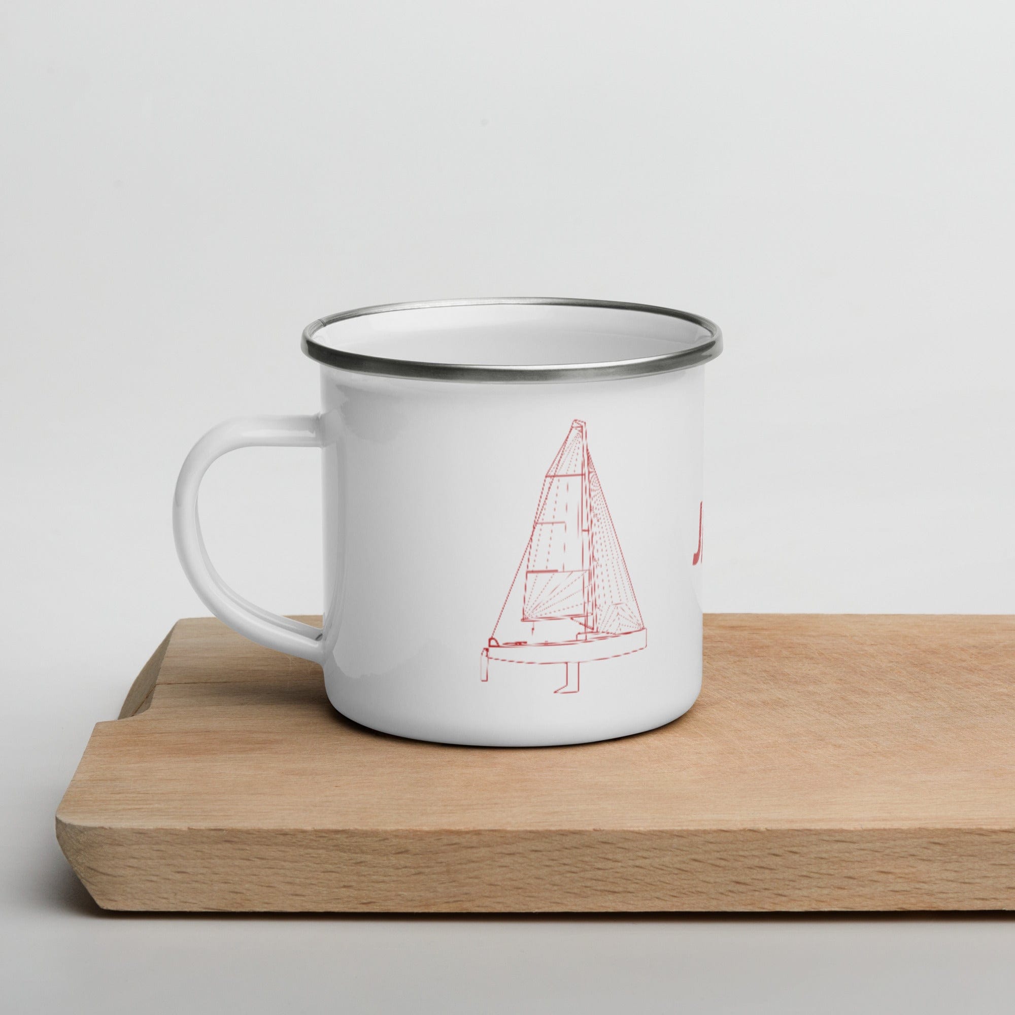 Boatbranding Enamel Mug J70 Sailing-Gift Regatta Yacht Sailing-Lifestyle Sailing-Apparel Nautical-Fashion Nautical-Gear