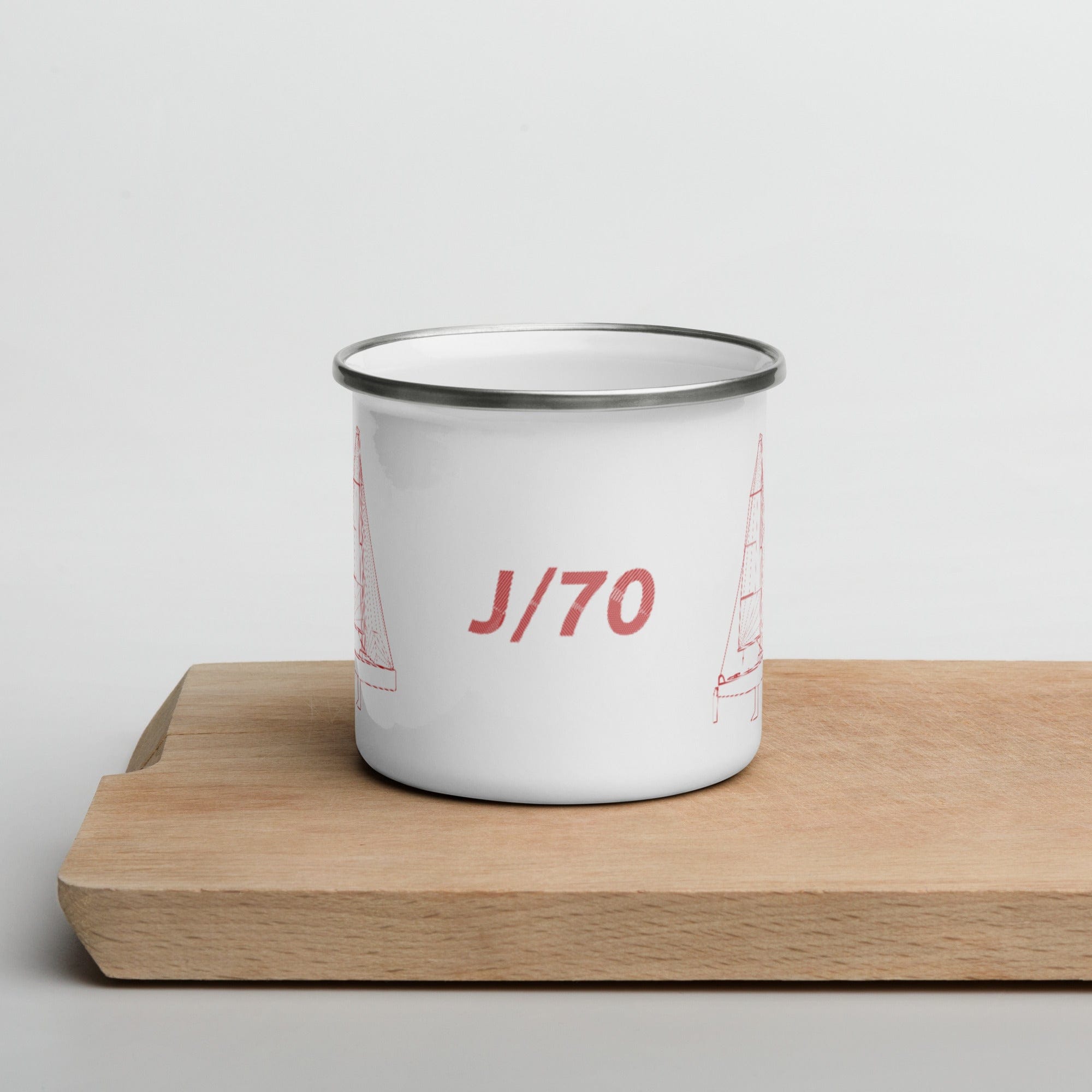 Boatbranding Enamel Mug J70 Sailing-Gift Regatta Yacht Sailing-Lifestyle Sailing-Apparel Nautical-Fashion Nautical-Gear