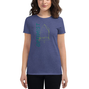 Boatbranding Heather Blue / S Optimist D Women's short sleeve t-shirt Sailing-Gift Regatta Yacht Sailing-Lifestyle Sailing-Apparel Nautical-Fashion Nautical-Gear