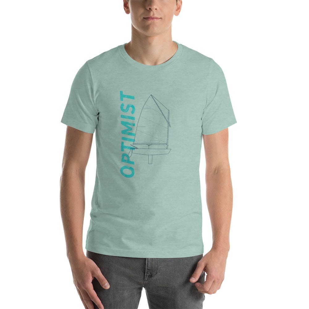 Boatbranding Heather Prism Dusty Blue / XS Optimist B Unisex t-shirt Sailing-Gift Regatta Yacht Sailing-Lifestyle Sailing-Apparel Nautical-Fashion Nautical-Gear