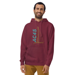 Boatbranding Maroon / S AC45 Unisex Hoodie Sailing-Gift Regatta Yacht Sailing-Lifestyle Sailing-Apparel Nautical-Fashion Nautical-Gear