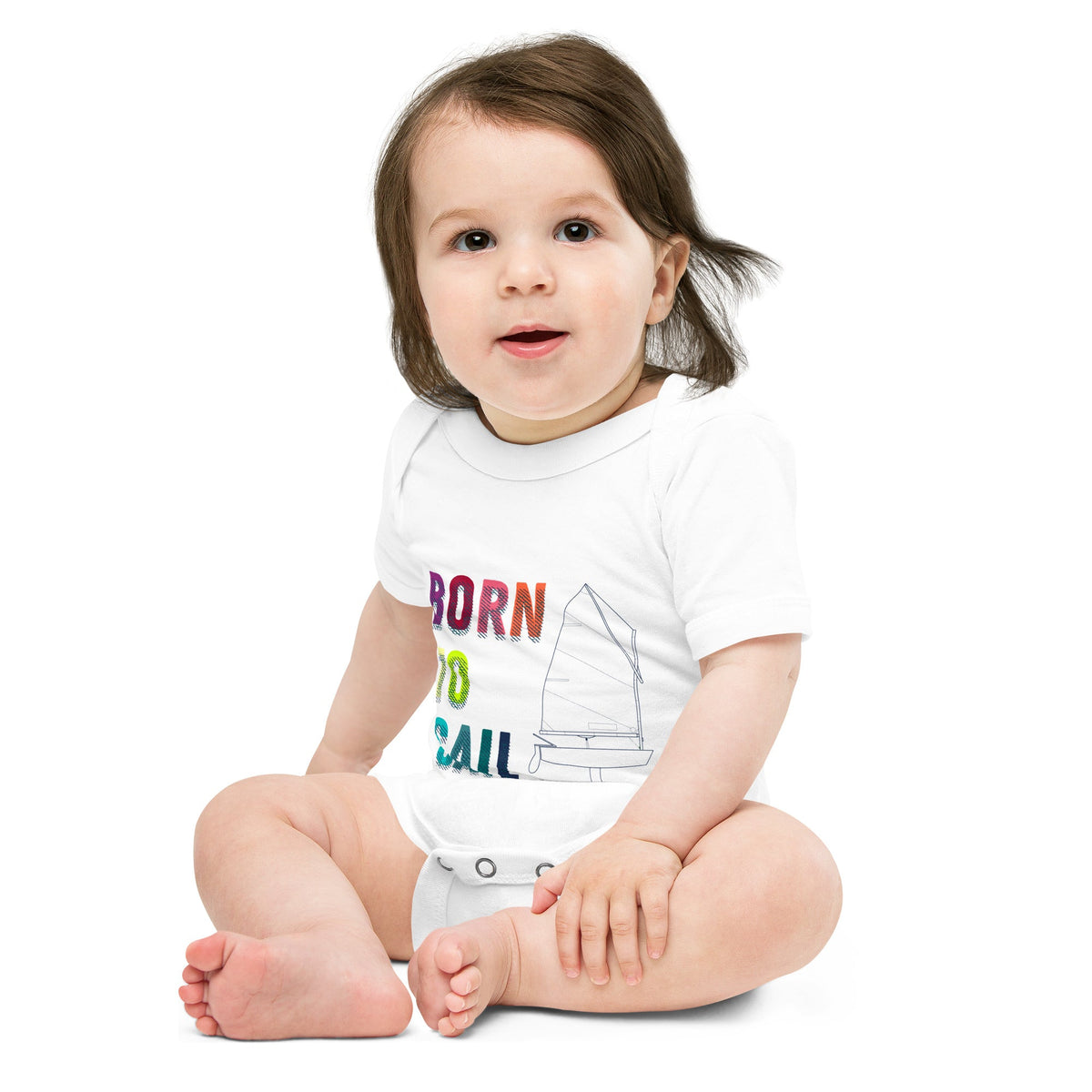 Boatbranding Optimist Baby short sleeve one piece (3M-24M) (100% Cotton) Sailing-Gift Regatta Yacht Sailing-Lifestyle Sailing-Apparel Nautical-Fashion Nautical-Gear