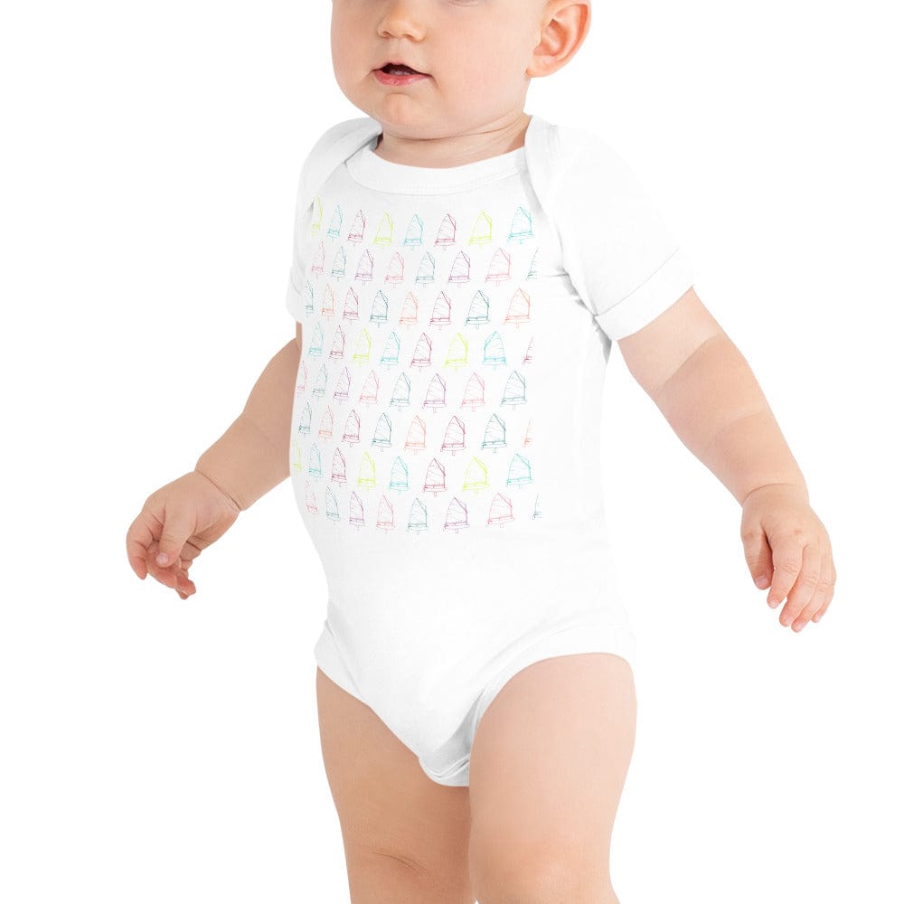 Boatbranding Optimist Baby short sleeve one piece (3M-24M) (100% Cotton) Sailing-Gift Regatta Yacht Sailing-Lifestyle Sailing-Apparel Nautical-Fashion Nautical-Gear