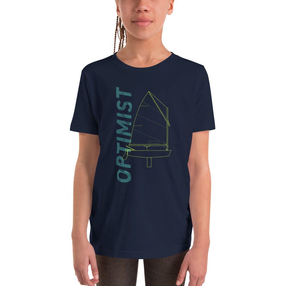 Boatbranding Optimist Youth Short Sleeve T-Shirt (S/M/L/XL) (100% Cotton) Sailing-Gift Regatta Yacht Sailing-Lifestyle Sailing-Apparel Nautical-Fashion Nautical-Gear