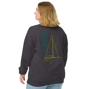 Boatbranding Unisex organic raglan sweatshirt J105 Sailing-Gift Regatta Yacht Sailing-Lifestyle Sailing-Apparel Nautical-Fashion Nautical-Gear