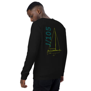 Boatbranding Unisex organic raglan sweatshirt J105 Sailing-Gift Regatta Yacht Sailing-Lifestyle Sailing-Apparel Nautical-Fashion Nautical-Gear