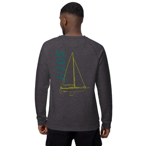 Boatbranding Unisex organic raglan sweatshirt J105 Sailing-Gift Regatta Yacht Sailing-Lifestyle Sailing-Apparel Nautical-Fashion Nautical-Gear