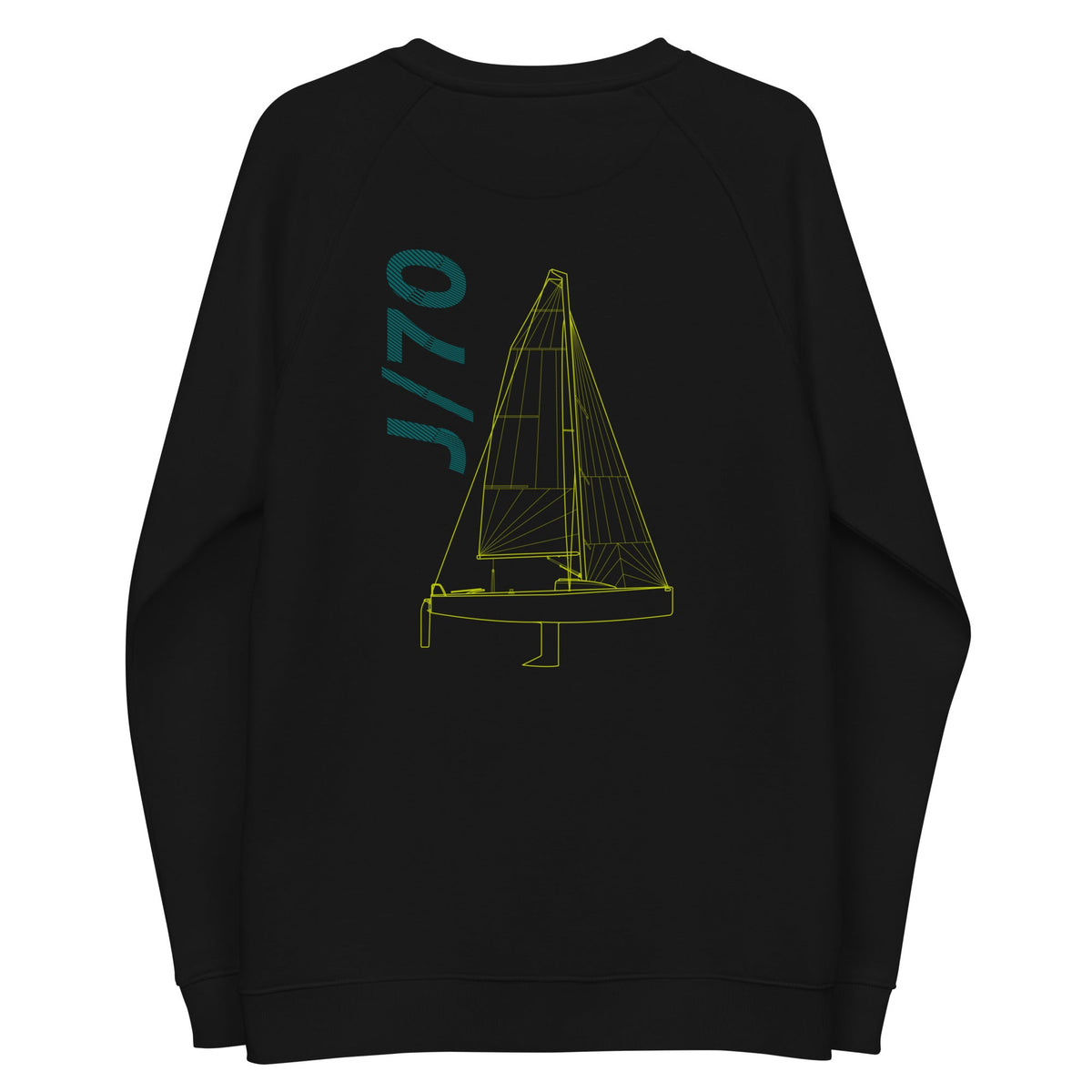 Boatbranding Unisex organic raglan sweatshirt J70 Sailing-Gift Regatta Yacht Sailing-Lifestyle Sailing-Apparel Nautical-Fashion Nautical-Gear