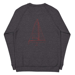 Boatbranding Unisex organic raglan sweatshirt J70 Sailing-Gift Regatta Yacht Sailing-Lifestyle Sailing-Apparel Nautical-Fashion Nautical-Gear