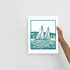 Boatbranding White / 11″×14″ S40 Framed poster Sailing-Gift Regatta Yacht Sailing-Lifestyle Sailing-Apparel Nautical-Fashion Nautical-Gear