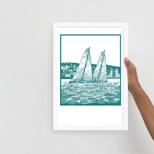 Boatbranding White / 12″×18″ S40 Framed poster Sailing-Gift Regatta Yacht Sailing-Lifestyle Sailing-Apparel Nautical-Fashion Nautical-Gear