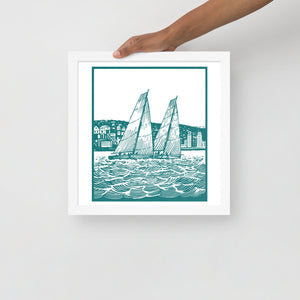 Boatbranding White / 14″×14″ S40 Framed poster Sailing-Gift Regatta Yacht Sailing-Lifestyle Sailing-Apparel Nautical-Fashion Nautical-Gear