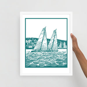 Boatbranding White / 16″×20″ S40 Framed poster Sailing-Gift Regatta Yacht Sailing-Lifestyle Sailing-Apparel Nautical-Fashion Nautical-Gear