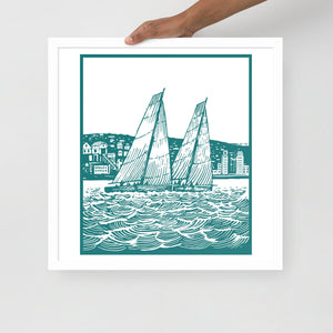 Boatbranding White / 18″×18″ S40 Framed poster Sailing-Gift Regatta Yacht Sailing-Lifestyle Sailing-Apparel Nautical-Fashion Nautical-Gear