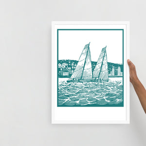 Boatbranding White / 18″×24″ S40 Framed poster Sailing-Gift Regatta Yacht Sailing-Lifestyle Sailing-Apparel Nautical-Fashion Nautical-Gear