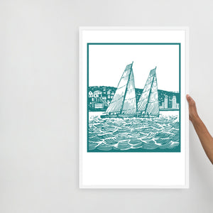 Boatbranding White / 24″×36″ S40 Framed poster Sailing-Gift Regatta Yacht Sailing-Lifestyle Sailing-Apparel Nautical-Fashion Nautical-Gear