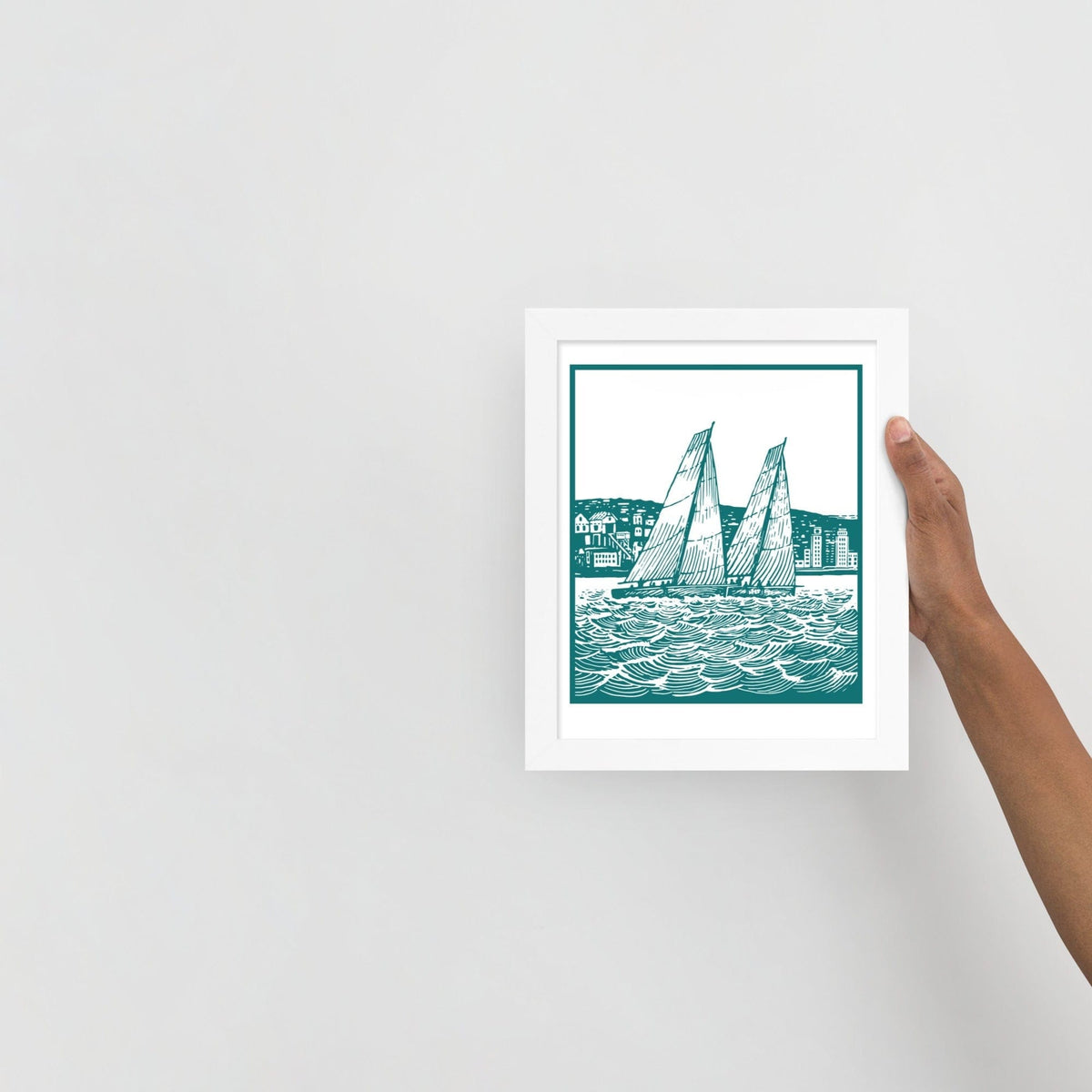 Boatbranding White / 8″×10″ S40 Framed poster Sailing-Gift Regatta Yacht Sailing-Lifestyle Sailing-Apparel Nautical-Fashion Nautical-Gear