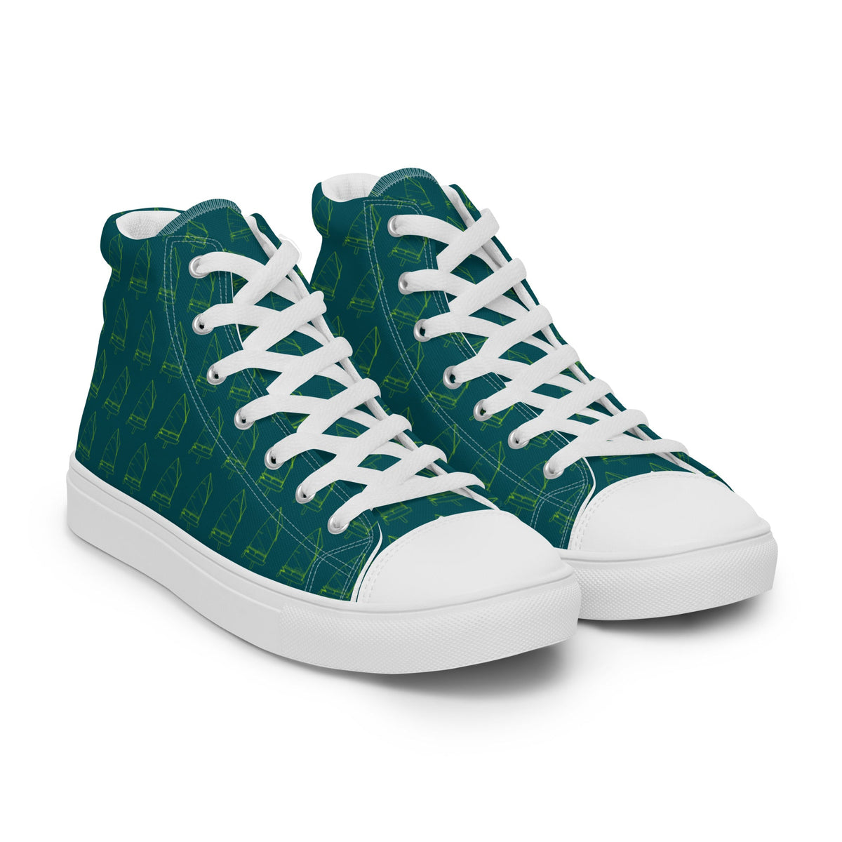 Boatbranding Women’s Optimist high top canvas shoes Sailing-Gift Regatta Yacht Sailing-Lifestyle Sailing-Apparel Nautical-Fashion Nautical-Gear