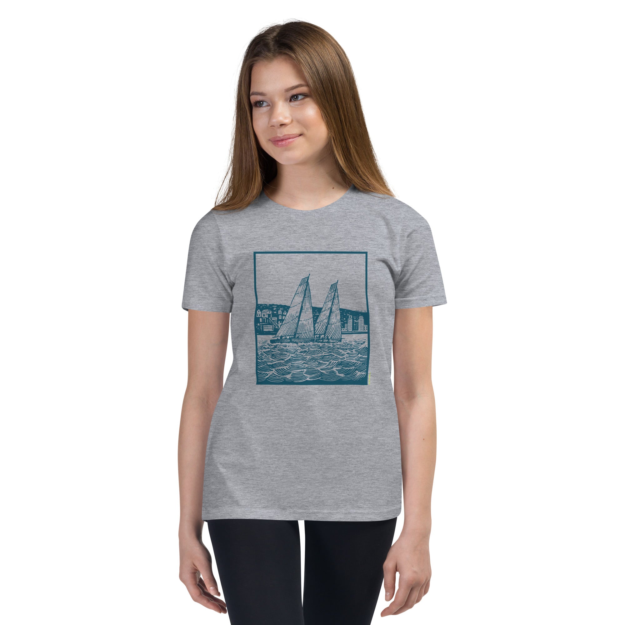 Boatbranding Youth Short Sleeve T-Shirt Sailing-Gift Regatta Yacht Sailing-Lifestyle Sailing-Apparel Nautical-Fashion Nautical-Gear